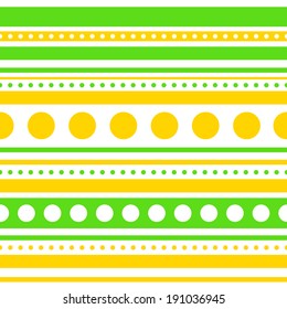 Vector horizontal stripes and circles seamless pattern. Eps10