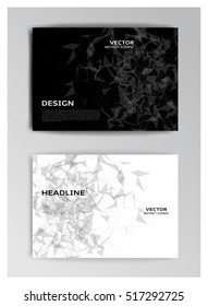 Vector horizontal template of brochure with abstract elements