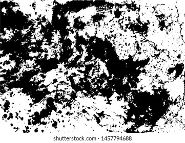 Vector horizontal texture of black artistic ink hand drawn on white paper. Grunge monochrome trace for creating illustrations, collages, logo, banners, cards, flyers, web backgrounds.