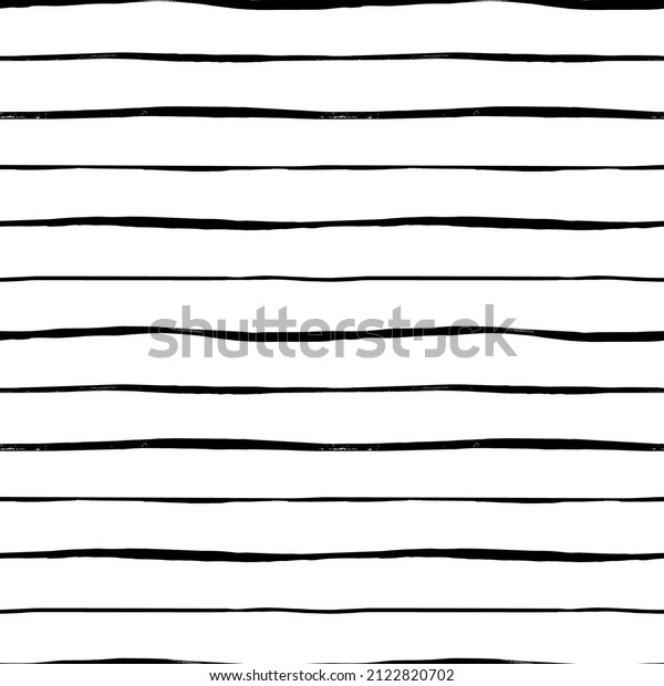 Vector\
horizontal thin brush strokes. Seamless pattern with black doodle\
lines. Ink wavy stripes. Old style vintage design. Hand drawn\
horizontal thin stripes. Black paint\
texture