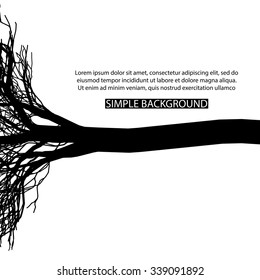 Vector horizontal tree silhouette background with text for your design