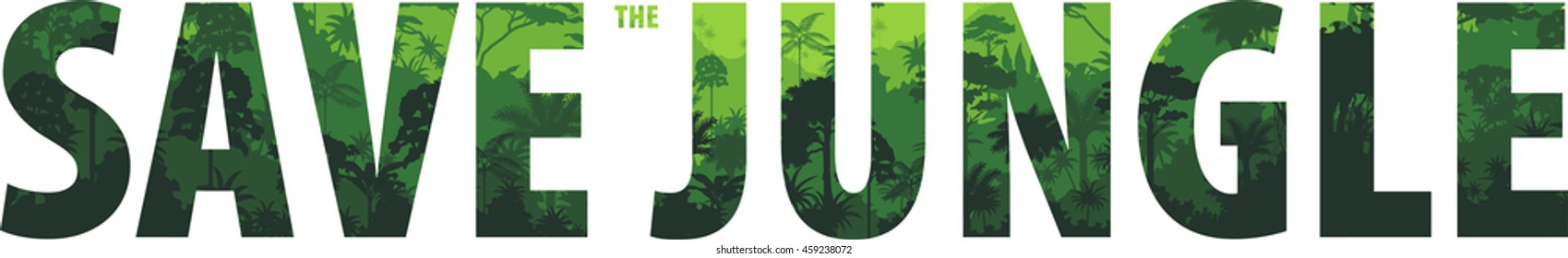 Vector horizontal tropical rainforest Jungle backgrounds