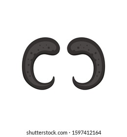 Vector horn icon , horny hunting trophy illustration in cartoon style.