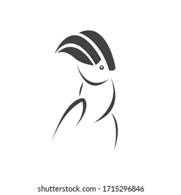 Vector of hornbill Black design. Wild Animal. Bird. Easy editable layered vector illustration. on white background