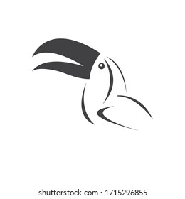 Vector of hornbill Black design. Wild Animal. Bird. Easy editable layered vector illustration. on white background