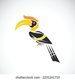 Vector de diseño de la hornilla sobre fondo blanco. Animales salvajes. Aves. Ilustración vectorial en capas fácil de editar.
