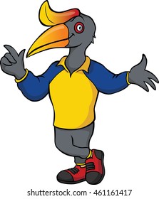 Vector of Hornbill Mascot cartoon illustration