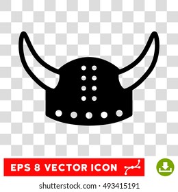 Vector Horned Helmet EPS vector pictograph. Illustration style is flat iconic black symbol on a transparent background.