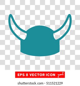 Vector Horned Helmet EPS vector pictograph. Illustration style is flat iconic soft blue symbol on a transparent background.