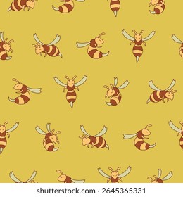 Vetor Hornet padrão ilustração sem costura para papel de parede fundo tampa embalagem
