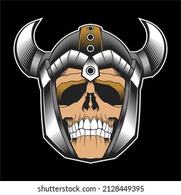 vector de las bocinas del cráneo de los vikingos. buena referencia de diseño