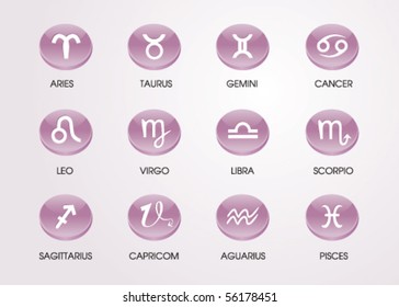 Vector horoscope astrological zodiac icon set