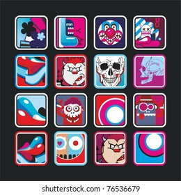 vector horrible icons
