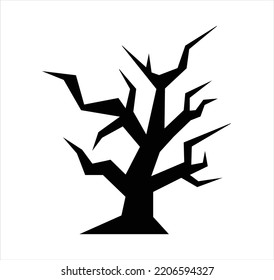 Vector horror halloween tree on white background llustration