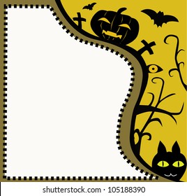 Vector - horror postcard. Halloween postcard with friends.