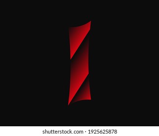 I vector horror, scary letter. Insane fear brutal font . For criminal or crime, horror dark night, wicked terrible design and more