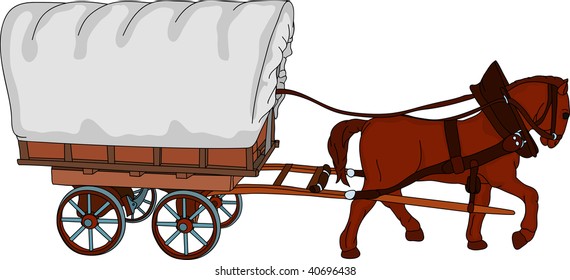 vector - horse cart, the sheet is a place for your text