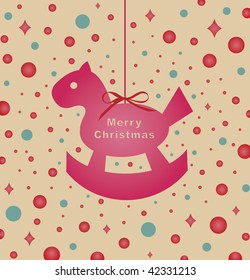 vector horse of christmas card