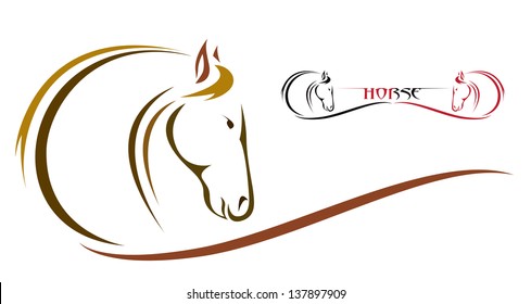 Vector of a horse design on white background. Wild Animals. Easy editable layered vector illustration.