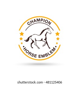 Vector horse emblem design. Logo silhouette of a horse's head on white background.