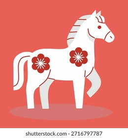 vector of horse with a flower 
