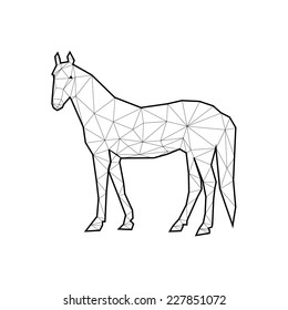 Vector - horse geometric (illustration of a many triangles)
