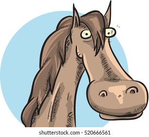 Vector Horse Head cartoon/ editable eps 10.