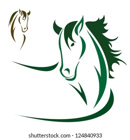 Vector of horse head design on a white background. Easy editable layered vector illustration.