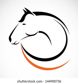 Vector of a horse head design on white background. Wild Animals. Easy editable layered vector illustration.