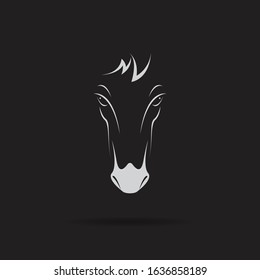 Vector of a horse head design on black background. Wild Animals. Horse head icon or logo. Easy editable layered vector illustration.