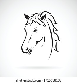 Vector of a horse head design on white background. Farm Animal. Horses logos or icons. Easy editable layered vector illustration.