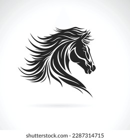 Vector de un diseño de cabeza de caballo sobre fondo blanco. Ilustración vectorial en capas fácil de editar. Animales salvajes.