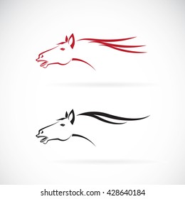 Vector of horse head design on white background. Wild Animals.