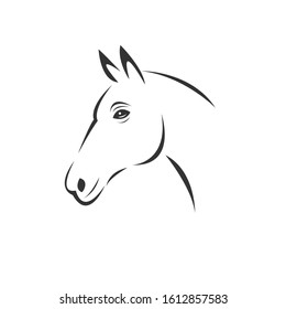 Vector of horse head  icon to animal Black and White Logo, Sign, Design. symbol. Illustrator. on white background