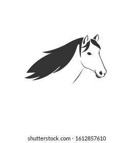 Vector of horse head  icon to animal Black and White Logo, Sign, Design. symbol. Illustrator. on white background