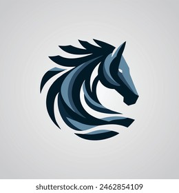 Diseño de logotipo de cabeza de caballo de Vector