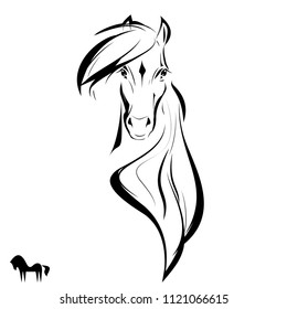 Vector Horse Head Logo, isolated on white, sketch style, symbol, sign.