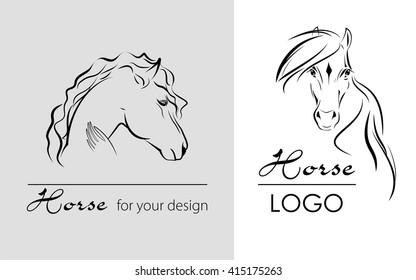 Vector Horse head logo sign symbol 