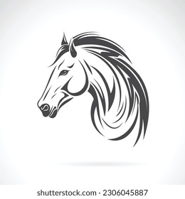 Vector of horse head on white background. Wild Animals. Easy editable layered vector illustration.