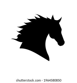 Vector Horse Head Silhouette Isolated On White Background