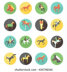 Vector Horse icons set. Wild horses.