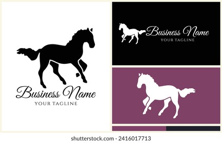 vector horse line logo template
