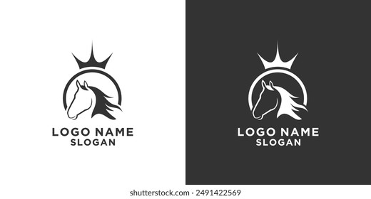Vector horse logo in black and white