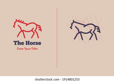 vector horse logo with text and title
