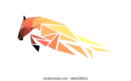 Vector horse in low poly style