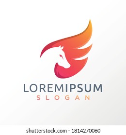 Vector Horse on fire logo design ready to use 