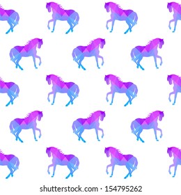 Vector horse seamless pattern .  Year of the horse. Christmas and New Year background.