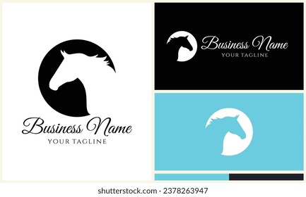 vector horse shape logo template