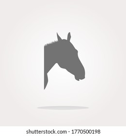 vector horse sign button, web app icon. Web Icon Art. Graphic Icon Drawing. Grey Horse icon