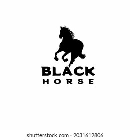 vector horse silhouette logo design
